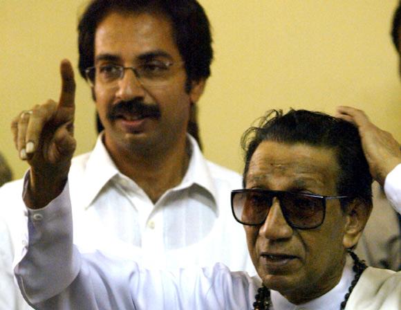 Uddhav with his late father, Balasaheb Thackeray.