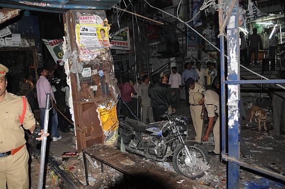 Investigators at the blast site