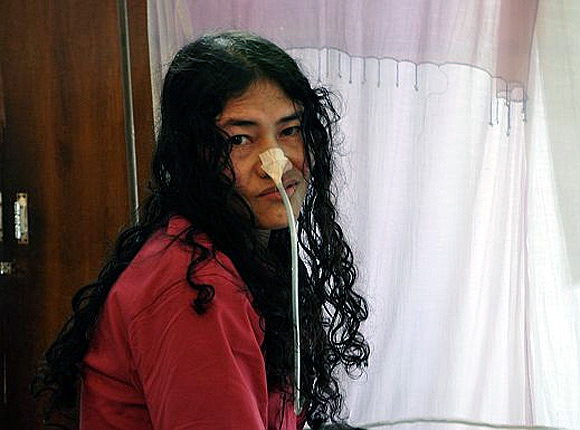 Irom Sharmila in a prison hospital ward