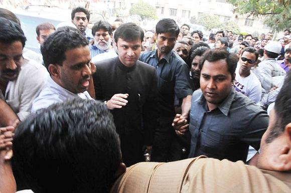 Majlis-e-Ittehadul Muslimeen MLA Akbaruddin Owaisi being arrested by the police