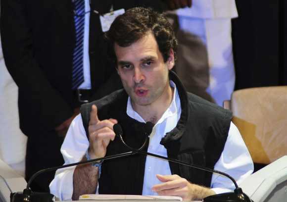 Rahul Gandhi speaks during AICC meeting in Jaipur