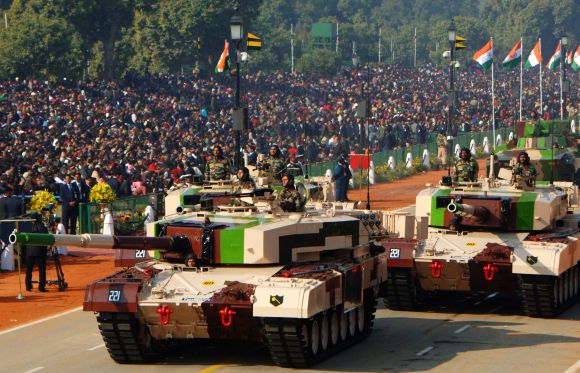 MBT Arjun MK-1 tank passing through the Rajpath during the 64th Republic Day parade in New Delhi