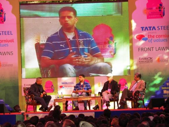 Rajdeep Sardesai, Rahul Dravid, Suresh Menon and Ian Buruma