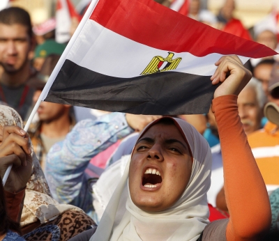  protester against Egyptian President Mohammed Morsi shouts slogans during a demonstration in Cairo