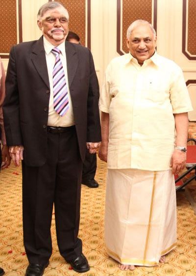 Justice P Sathasivam, left, with his mentor, senior advocate K Doraisami.  Courtesy: Senior advocate Doraisami.