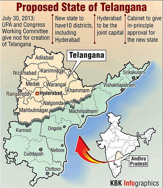 MAP: What Telangana state will look like - Rediff.com India News