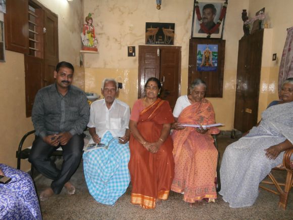 K Praveen's grandparents, with other members of the family