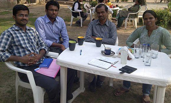 (From right to left) Save Tamils Movement members Parimala, T Amarnath, Pravin Raj and Sa Elangovan