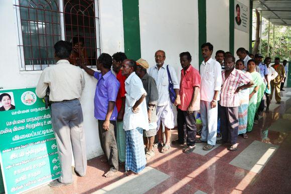 Customers line up at the state-sposored breakfast centre