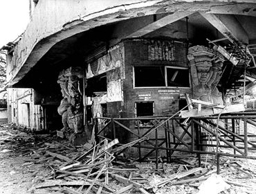 Plaza movie theatre after the Mumbai blasts in 1993