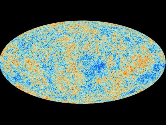 This map shows the oldest light in our universe, as detected with the greatest precision yet by the Planck mission. The ancient light, called the cosmic microwave background, was imprinted on the sky when the universe was 370,000 years old. It shows tiny temperature fluctuations that correspond to regions of slightly different densities, representing the seeds of all future structure: the stars and galaxies of today.