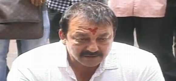 Actor Sanjay Dutt addresses the media in Mumbai on Thursday