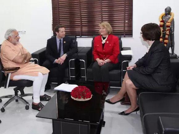 The US Congress delegation with Narendra Modi