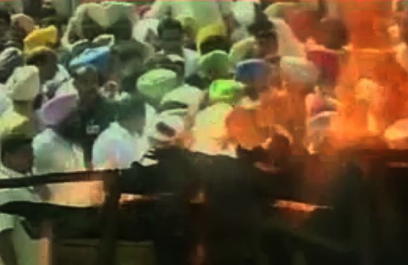 Video grabs of the funeral ceremony