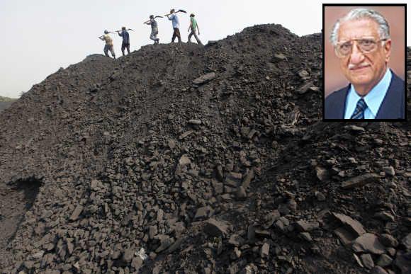 An underground coal mine in Odisha and, (inset), Anil Divan