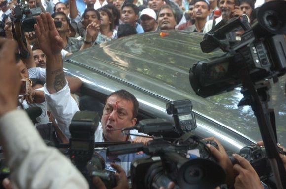 Sanjay Dutt at the TADA court on Thursday