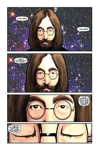 A panel from the John Lennon comic book