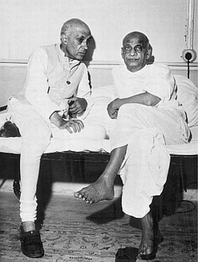 Jawaharlal Nehru with Sardar Patel