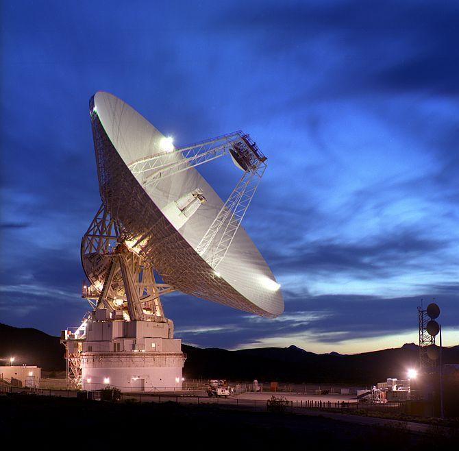 NASA's Deep Space Networks base in Mojave desert (Inset) Jayanta Panda