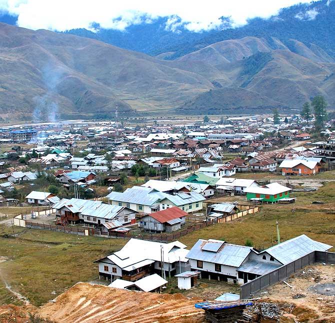 Menchuka, the last large village before the McMahon Line dividing India and China in Arunachal Pradesh.