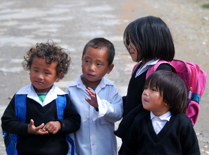 Children in Menchuka, Arunachal Pradesh.