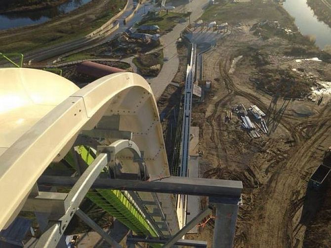 Once completed the waterslide at Schlitterbahn Park will be nearly 140ft tall
