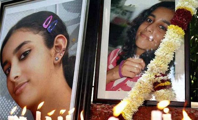 A candlelight vigil held for Aarushi after the murder 