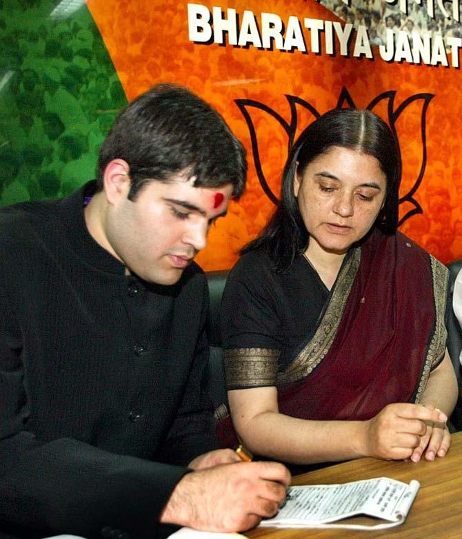 Maneka Gandhi with her son Varun