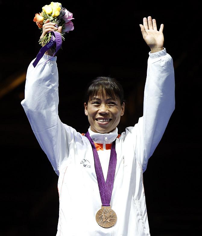 Mary Kom at the medal ceremony at the London Olympics 2012.