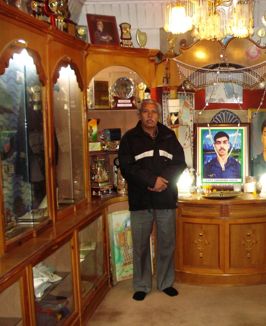 Dr N K Kalia, in the museum dedicated to his martyred son in his home in Palampur, HP.
