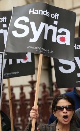 A protest against action on Syria