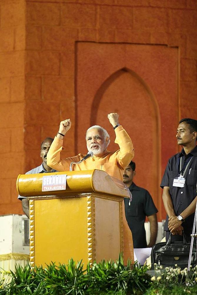 Gujarat Chief Minister Narendra Modi in Trichy