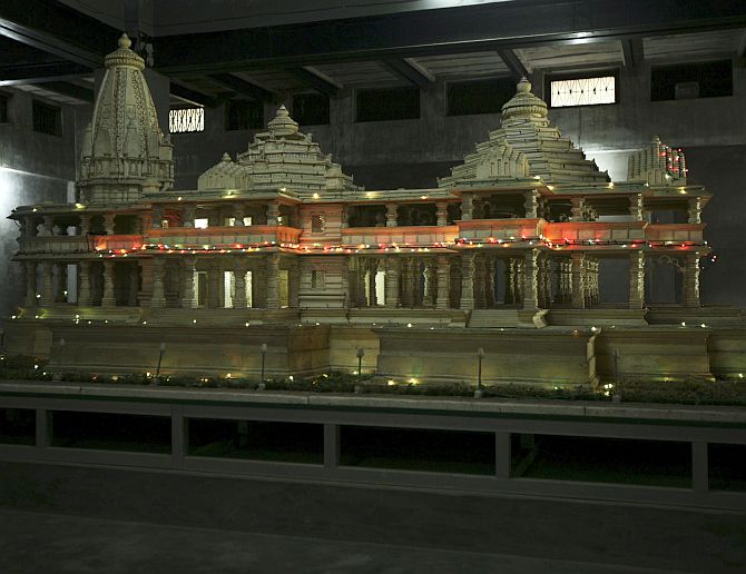 A model of a proposed Ram temple
