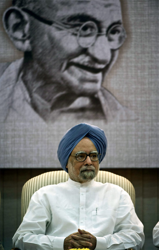 Prime Minister Manmohan Singh during the launch of the 'Gandhi Heritage Portal' in New Delhi,