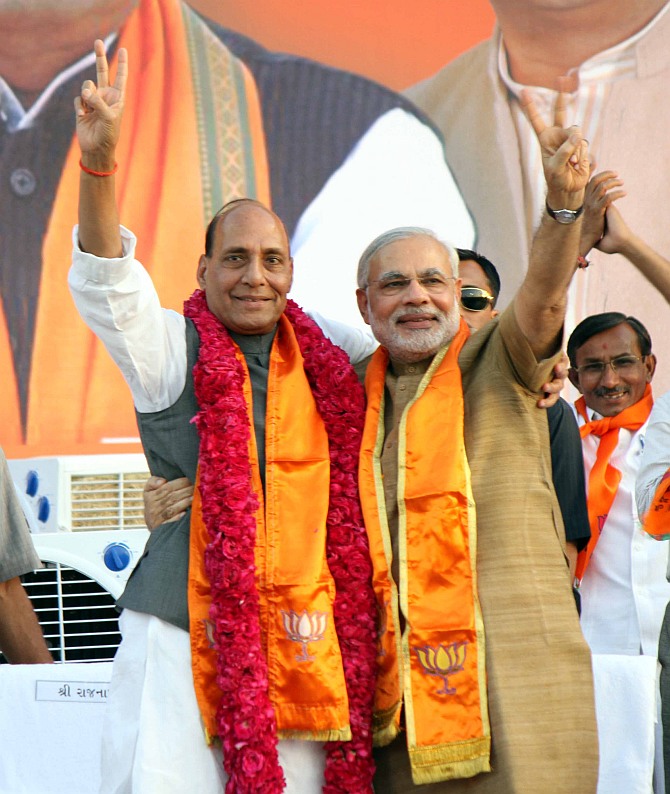 Narendra Modi with BJP President Rajnath Singh.