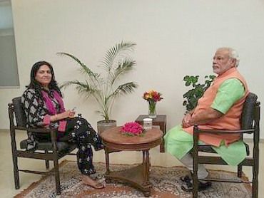 Smita Prakash with Narendra Modi during the interview