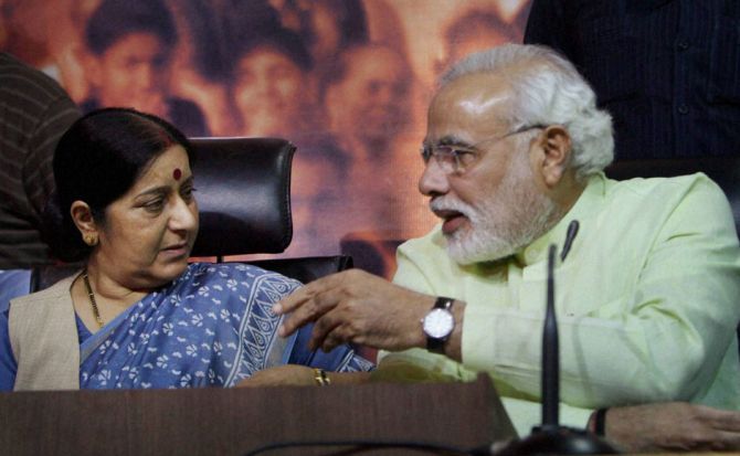 Sushma Swaraj with Narendra Modi