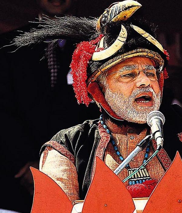 Modi addresses a rally in Pasighat, Arunchal Pradesh