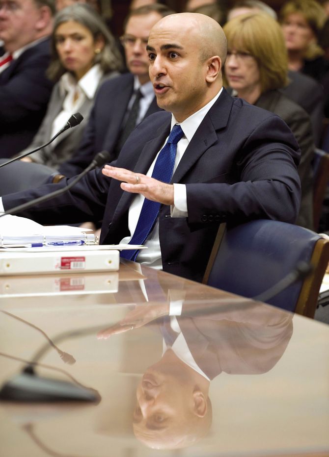 Neel Kashkari, then acting US Assistant Secretary of Treasury for Financial Stabilization, testifies on Capitol Hill on TARP, the Troubled Asset Relief Programme, in 2009. The post earned him the moniker '$700 billion man'.