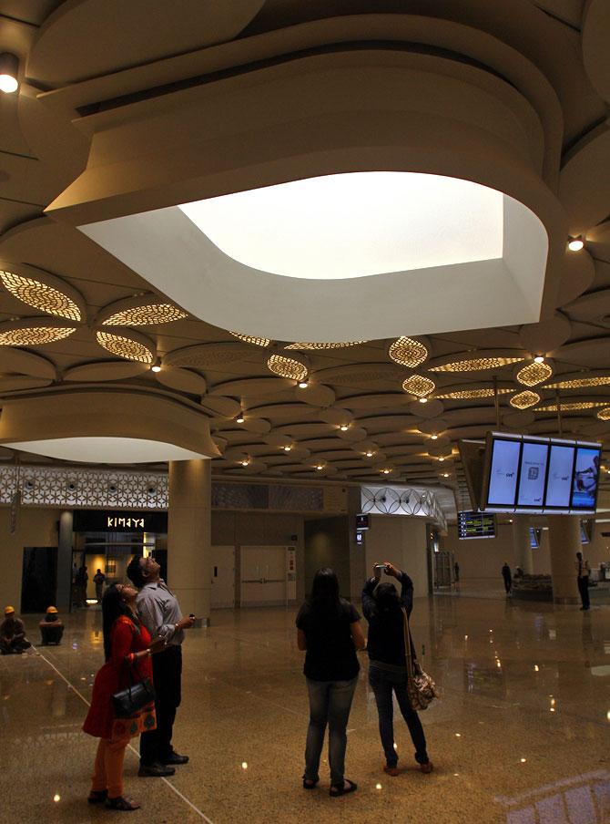 The retail shopping area that's being given the final touches, with the skylight.