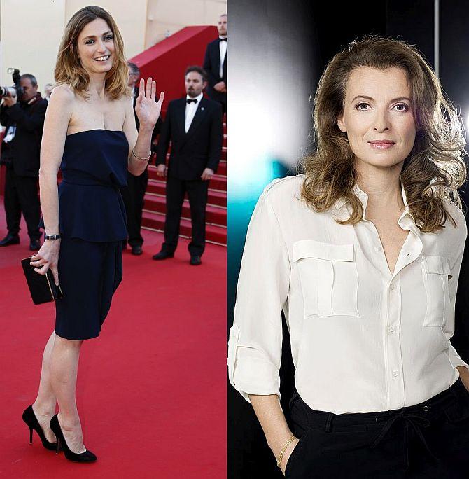 (Left)French actress Julie Gayet (Right) Valerie Trierweiler