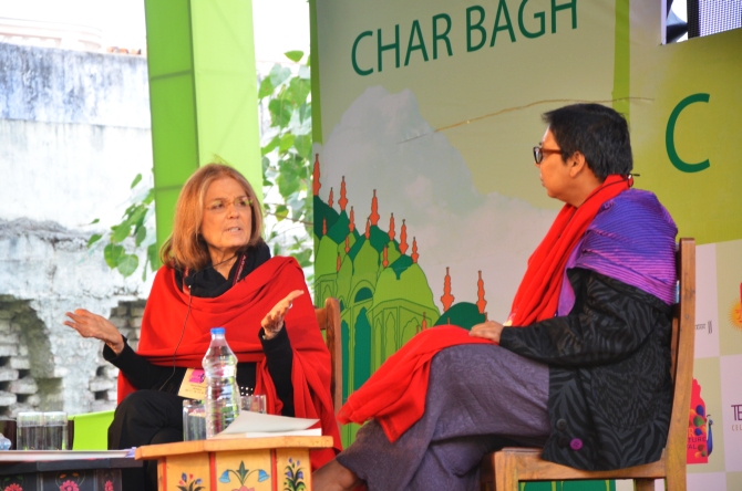 Author Gloria Steinem with journalist and activist Ruchira Gupta