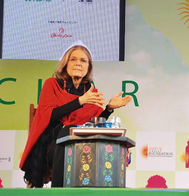 Activist and author Gloria Steinem at the Jaipur Literary Festival on Friday, January 17.