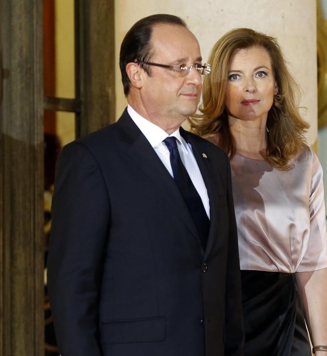 French President Francois Hollande and Valerie Trierweiler in Paris