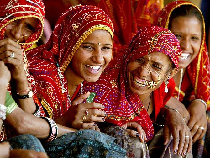 Rajasthani women at the Pushkar fair.