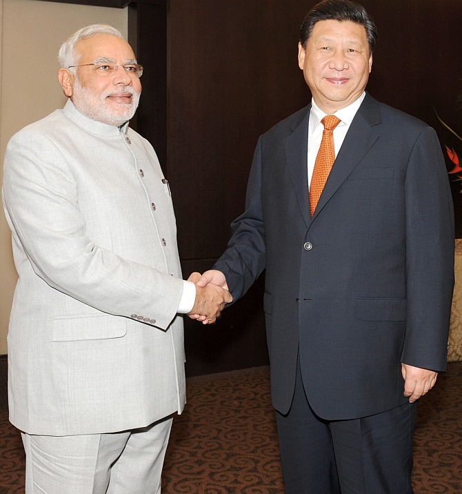 Xi Jingping with Narendra Modi
