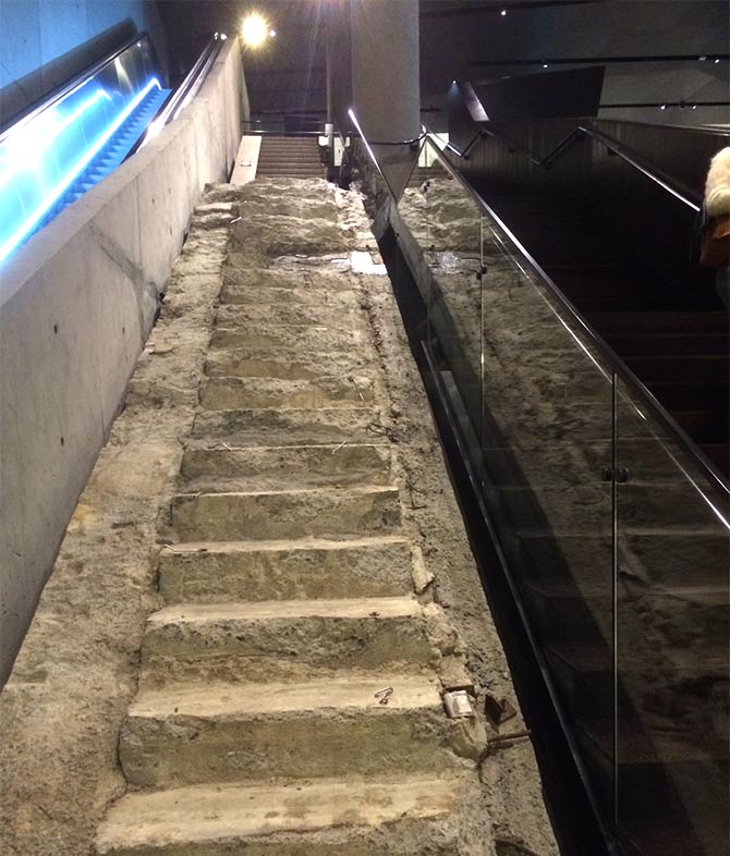 The Survivors' stair inside the 9/11 museum.