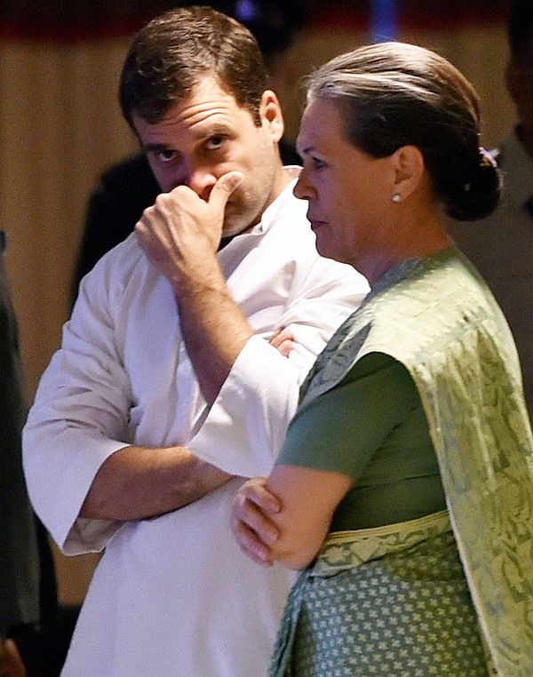 Congress President Sonia Gandhi and her son, party Vice President Rahul Gandhi