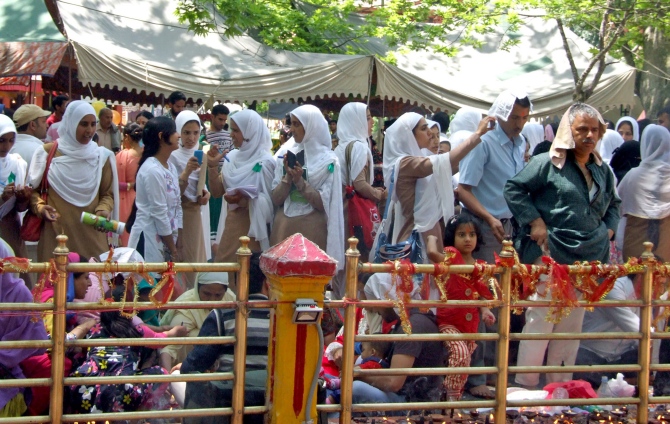 Devotees throng the temple during the festival