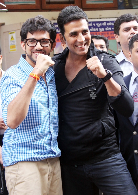 Aditya with actor Akshay Kumar